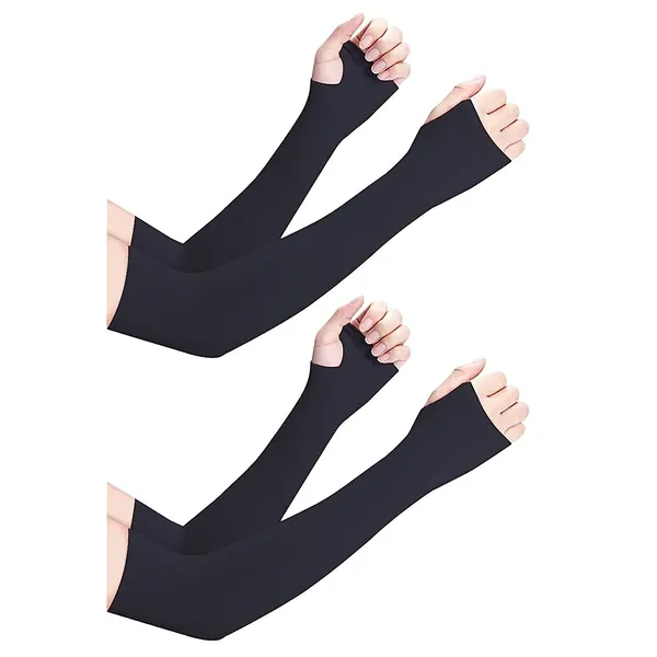 Black_Uv_Tan_Sunblock_Protection_With_Thumb_Hole_Arm_Sleeves_(Pack_Of_2)