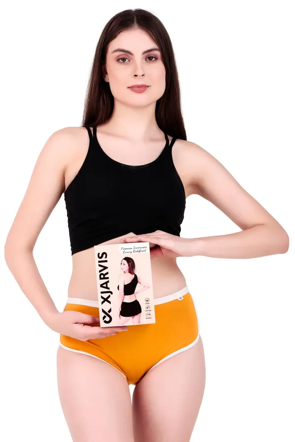 Lima_Women�s_Mid-Waist_Yoga_Shorts_�_Breathable,_Stretch_Cotton_Boyshort_Panties_Designed_for_All-Day_Comfort,_Made_with_Cotton_Blend_|_Soft,Pack_of_1_(Mustard_XL)