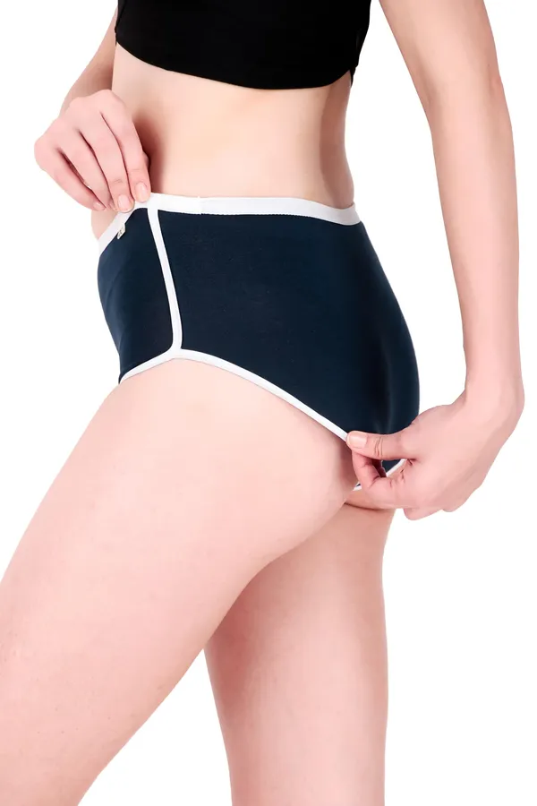 Lima_Women's_Mid-Waist_Yoga_Shorts_�_Breathable,_Stretch_Cotton_Boyshort_Panties_Designed_for_All-Day_Comfort,_Made_with_Cotton_Blend_|_Soft,_Pack_of_1_(Navy_Blue)