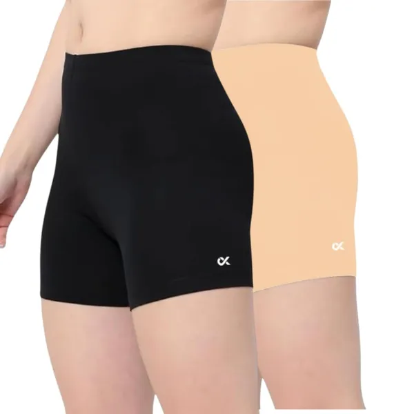Black_&_Skin_Stretchable_Lucia_Yoga_Shorts_Stretchable_For_Cycling,_Running_For_Skin_Fit_Tights_&_Gym_Short_For_Women_(Pack_Of_2)