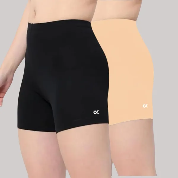 Black_&_Skin_Stretchable_Lucia_Yoga_Shorts_Stretchable_For_Cycling,_Running_For_Skin_Fit_Tights_&_Gym_Short_For_Women_(Pack_Of_2)