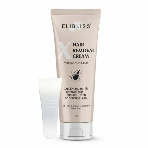 Elibliss_X_Hair_Removal_Cream_for_Women_&_Men_|_With_Aloe_Vera_&_Rose_|_Painless_Hair_Remover_for_Legs,_Arms,_Underarms_&_Bikini_Line_|_Fast_Action_for_Sensitive_Skin_