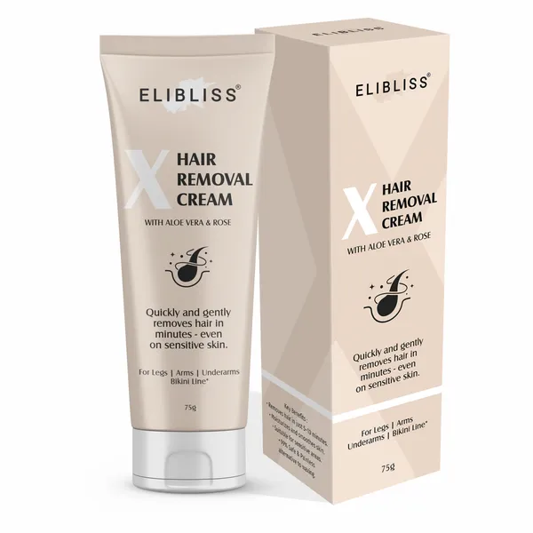 Elibliss_X_Hair_Removal_Cream_for_Women_&_Men_|_With_Aloe_Vera_&_Rose_|_Painless_Hair_Remover_for_Legs,_Arms,_Underarms_&_Bikini_Line_|_Fast_Action_for_Sensitive_Skin_