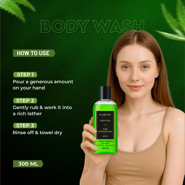 Elibliss_pH_6_Pure_Wonder_Skin_Soothing_&_Renewing_Body_Wash_with_Aloe_Vera,_Oat_&_Panthenol_|_Gentle_Cleanser_for_Dry_&_Sensitive_Skin_|_Hydrating_&_Calming_Formula_300ml