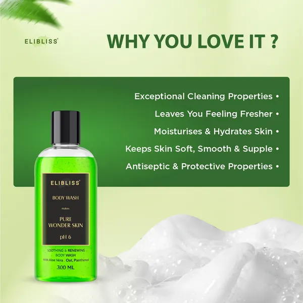 Elibliss_pH_6_Pure_Wonder_Skin_Soothing_&_Renewing_Body_Wash_with_Aloe_Vera,_Oat_&_Panthenol_|_Gentle_Cleanser_for_Dry_&_Sensitive_Skin_|_Hydrating_&_Calming_Formula_300ml