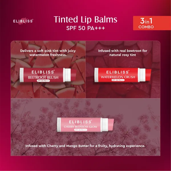 Elibliss_Lip_Balm_Trio_with_SPF_50+++_Beetroot,_Watermelon_&_Cherry_-_Natural_Tint_Combo