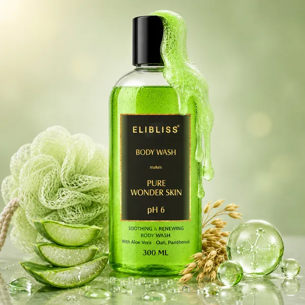 Elibliss_pH_6_Pure_Wonder_Skin_Soothing_&_Renewing_Body_Wash_with_Aloe_Vera,_Oat_&_Panthenol_|_Gentle_Cleanser_for_Dry_&_Sensitive_Skin_|_Hydrating_&_Calming_Formula_300ml