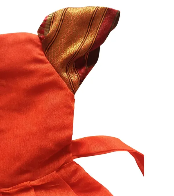 Orange_Acrylic_Cotton_Premium_&_Elegant_Frock_For_Girls