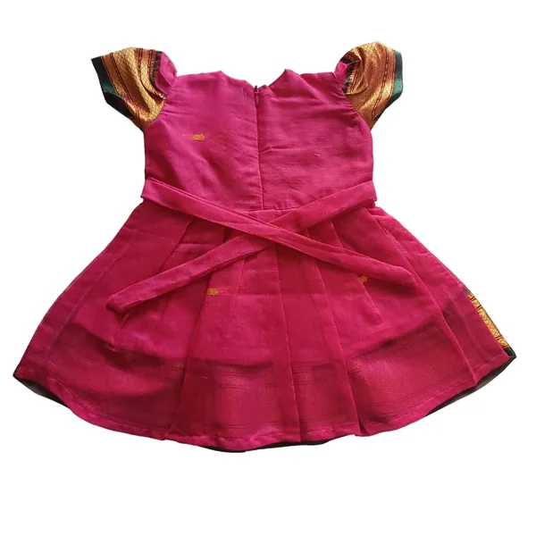 Pink_Acrylic_Cotton_Premium_&_Elegant_Frock_For_Girls