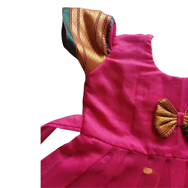 Pink_Acrylic_Cotton_Premium_&_Elegant_Frock_For_Girls