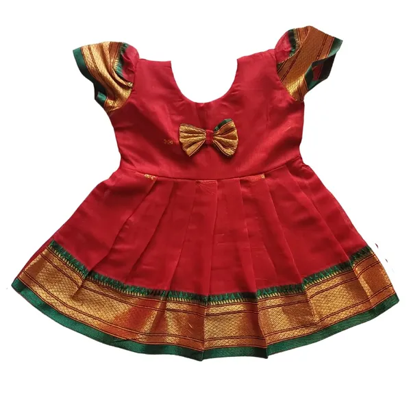 Red_Acrylic_Cotton_Premium_&_Elegant_Frock_For_Girls