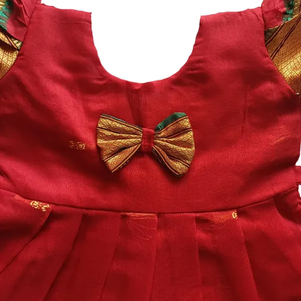 Red_Acrylic_Cotton_Premium_&_Elegant_Frock_For_Girls