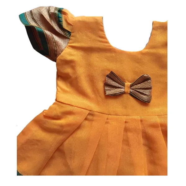 Yellow_Acrylic_Cotton_Premium_&_Elegant_Frock_For_Girls