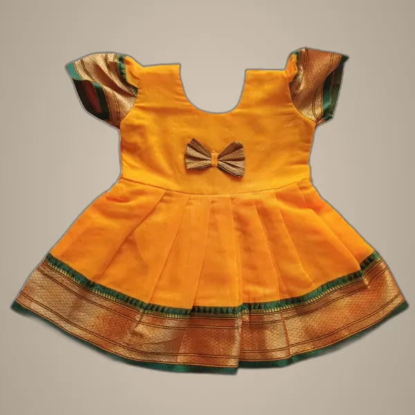 Yellow_Acrylic_Cotton_Premium_&_Elegant_Frock_For_Girls