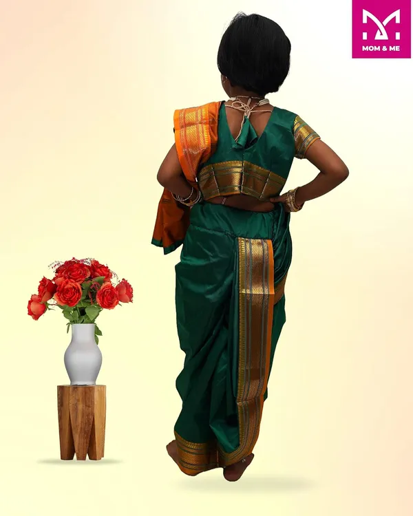 Green_Belgaon_Silk_Premium_&_Elegant_Nauwari_Saree_For_Girls