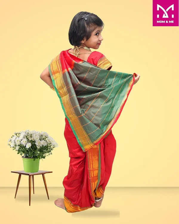 Red_Belgaon_Silk_Premium_&_Elegant_Nauwari_Saree_For_Girls