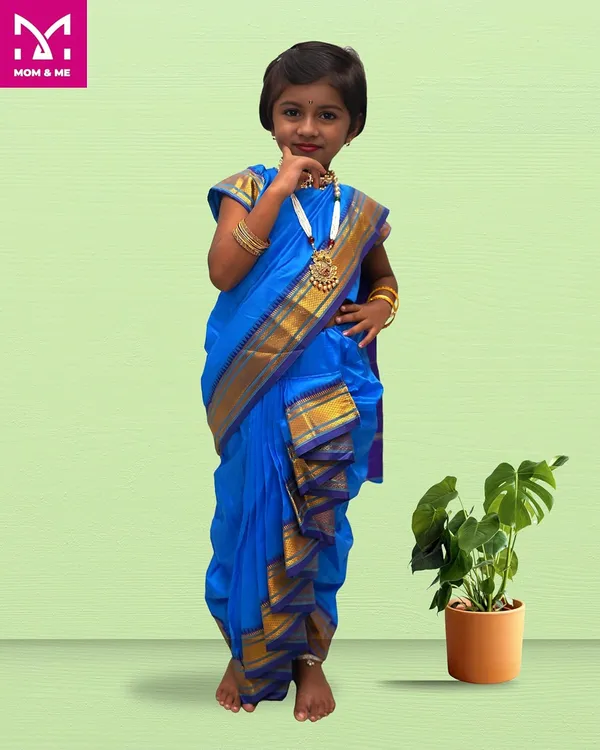 Sky_Blue_Belgaon_Silk_Premium_&_Elegant_Nauwari_Saree_For_Girls