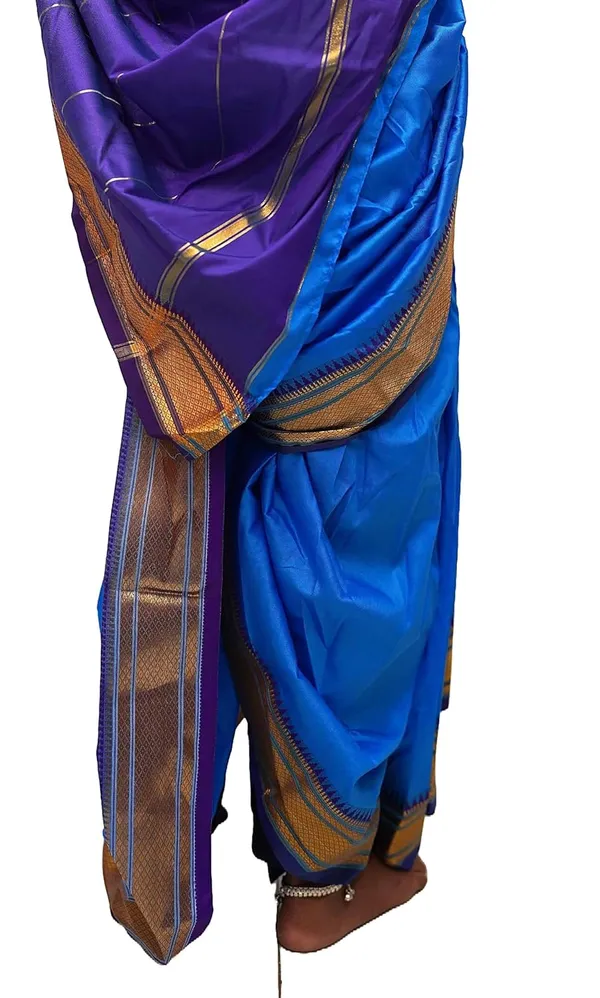 Sky_Blue_Belgaon_Silk_Premium_&_Elegant_Nauwari_Saree_For_Girls