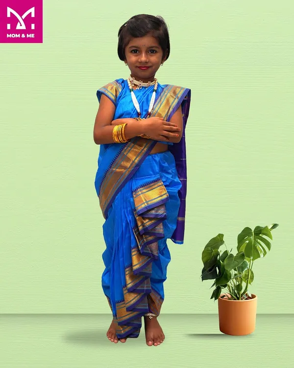 Sky_Blue_Belgaon_Silk_Premium_&_Elegant_Nauwari_Saree_For_Girls