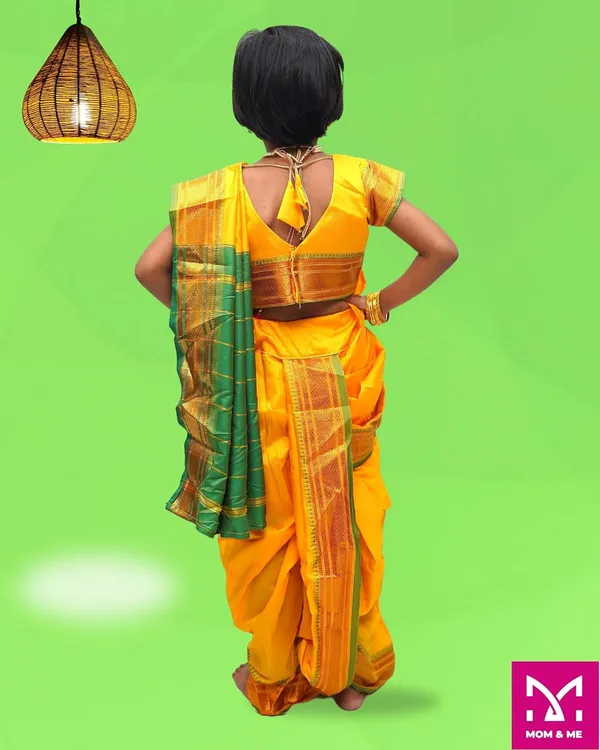 Yellow_Belgaon_Silk_Premium_&_Elegant_Nauwari_Saree_For_Girls