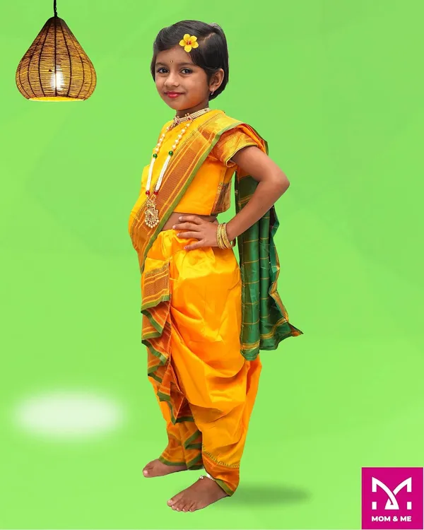 Yellow_Belgaon_Silk_Premium_&_Elegant_Nauwari_Saree_For_Girls
