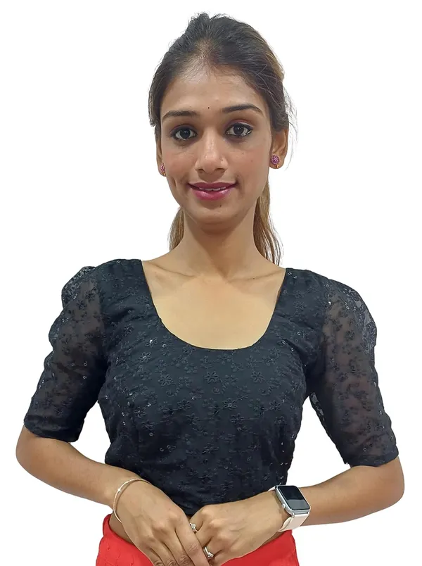Black_Cotton_Premium_&_Elegant_Blouse_For_Women