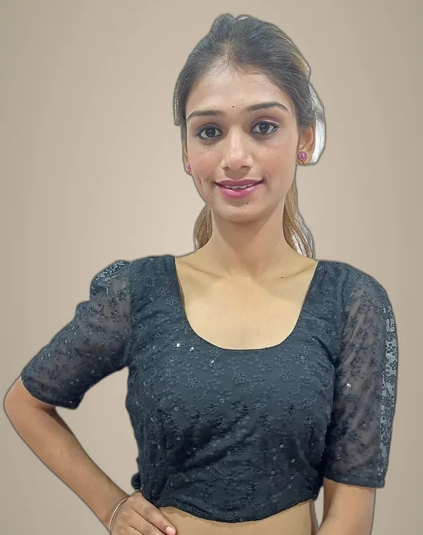 Black_Cotton_Premium_&_Elegant_Blouse_For_Women