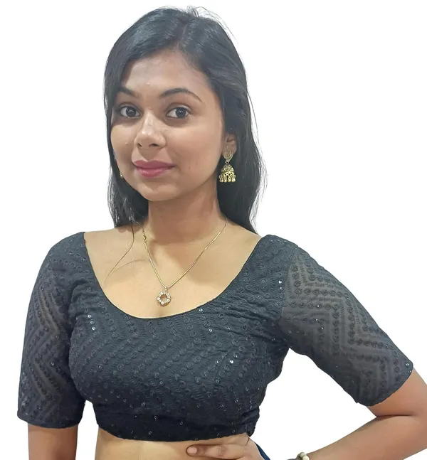 Saree_Blouse_Chikankari_Line_Design_Breathable_Material_Comfortable_Fit_(Xx-Large,_Black)