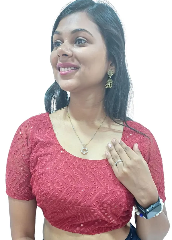 Red_Cotton_Premium_&_Elegant_Blouse_For_Women