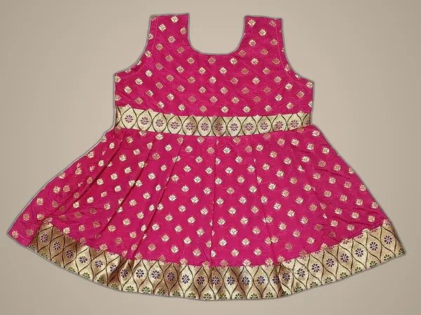 Pink_Broket_Premium_&_Elegant_Frock_For_Girls