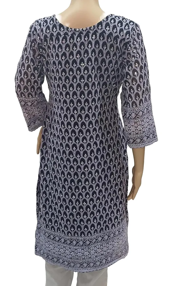 Black_Georgette_Chikankari_Premium_&_Elegant_Kurta_For_Women