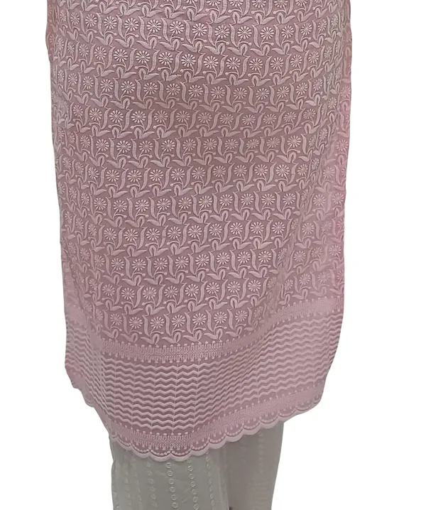 Pink_Georgette_Chikankari_Premium_&_Elegant_Kurta_For_Women