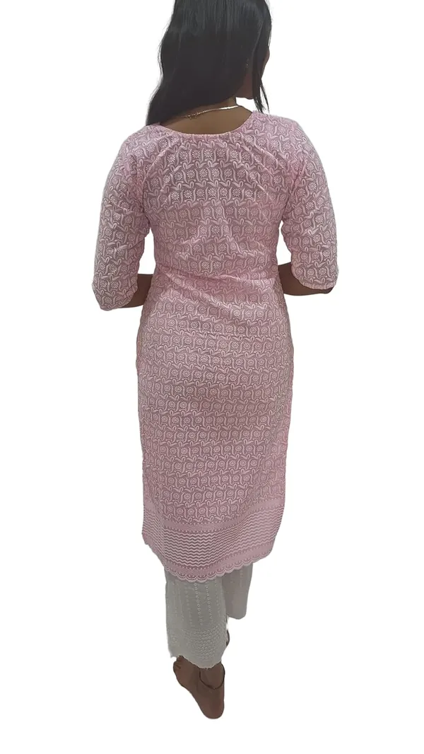 Pink_Georgette_Chikankari_Premium_&_Elegant_Kurta_For_Women