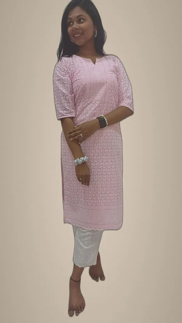 Pink_Georgette_Chikankari_Premium_&_Elegant_Kurta_For_Women
