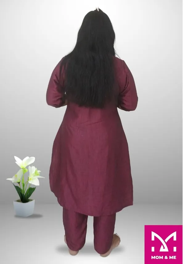 Wine_Linen_Cotton_Premium_&_Elegant_Co-Ord_Set_For_Women