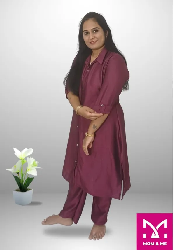 Wine_Linen_Cotton_Premium_&_Elegant_Co-Ord_Set_For_Women