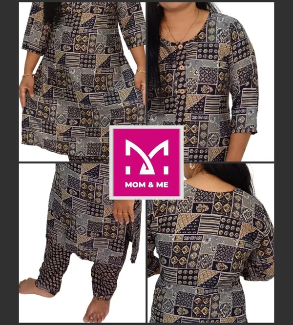 Navy_Blue_Cotton_Premium_&_Elegant_Kurta_Co-Ord_Set_For_Women