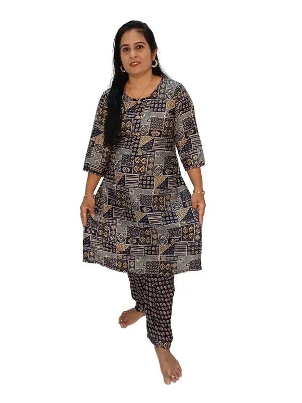Navy_Blue_Cotton_Premium_&_Elegant_Kurta_Co-Ord_Set_For_Women