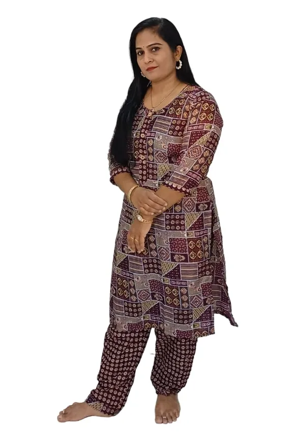 Wine_Cotton_Premium_&_Elegant_Kurta_Co-Ord_Set_For_Women