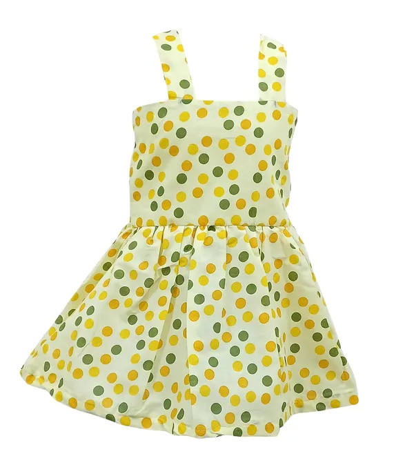 Lemon_Yellow_Cambric_Cotton_&_Polka_Dot_Premium_&_Elegant_Frock_For_Girls