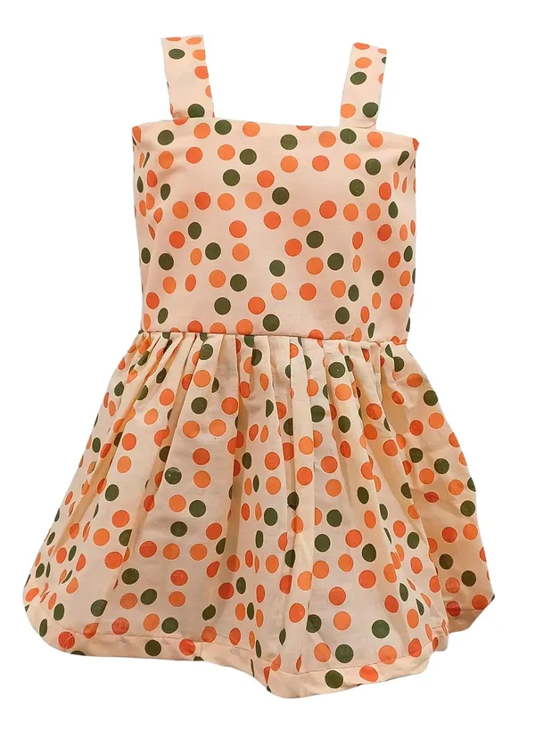 Peach_Cambric_Cotton_&_Polka_Dot_Premium_&_Elegant_Frock_For_Girls