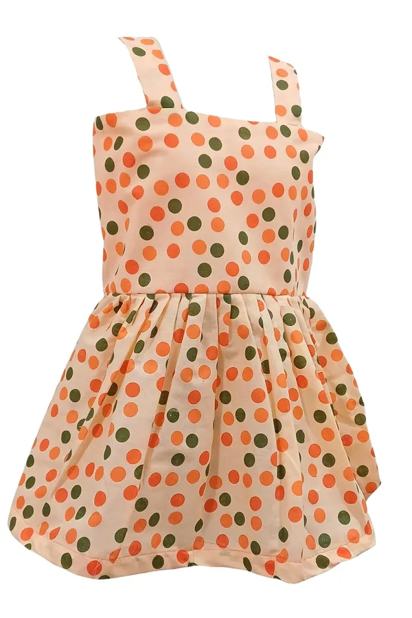 Peach_Cambric_Cotton_&_Polka_Dot_Premium_&_Elegant_Frock_For_Girls
