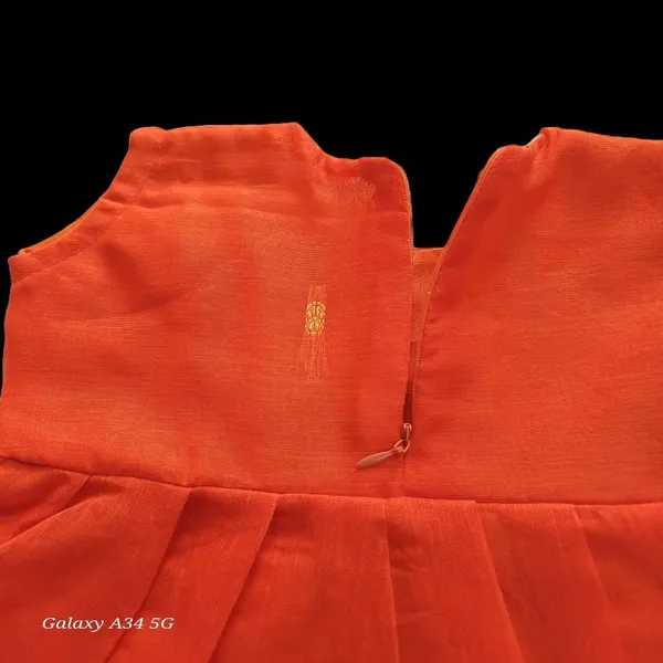Orange_Cotton_Silk_Premium_&_Elegant_Frock_For_Girls