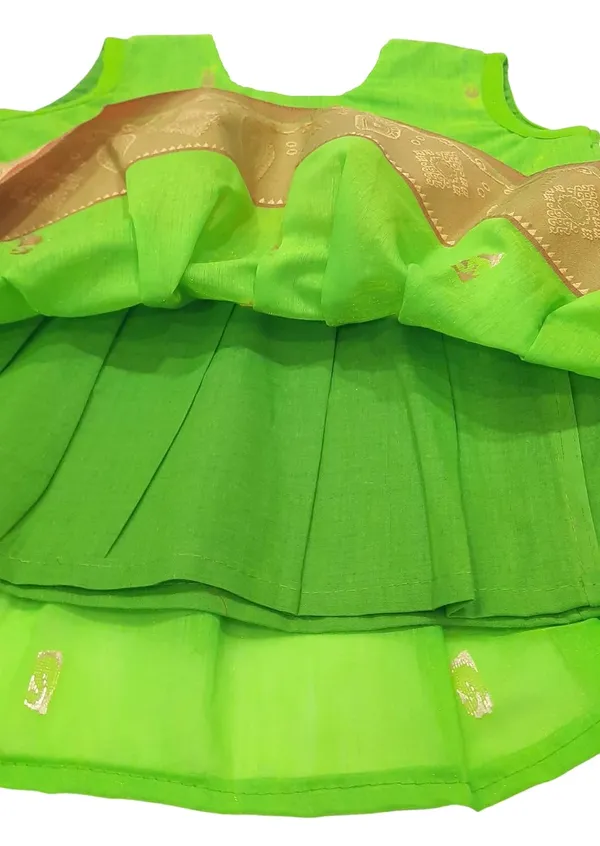 Parrot_Green_Cotton_Silk_Premium_&_Elegant_Frock_For_Girls