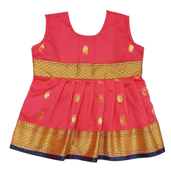 Peach_Cotton_Silk_Premium_&_Elegant_Frock_For_Girls