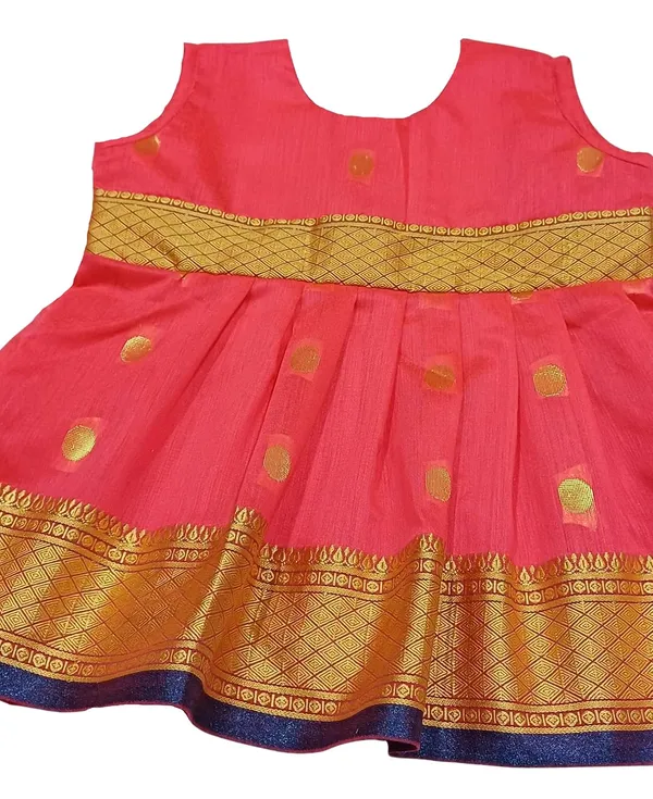 Peach_Cotton_Silk_Premium_&_Elegant_Frock_For_Girls