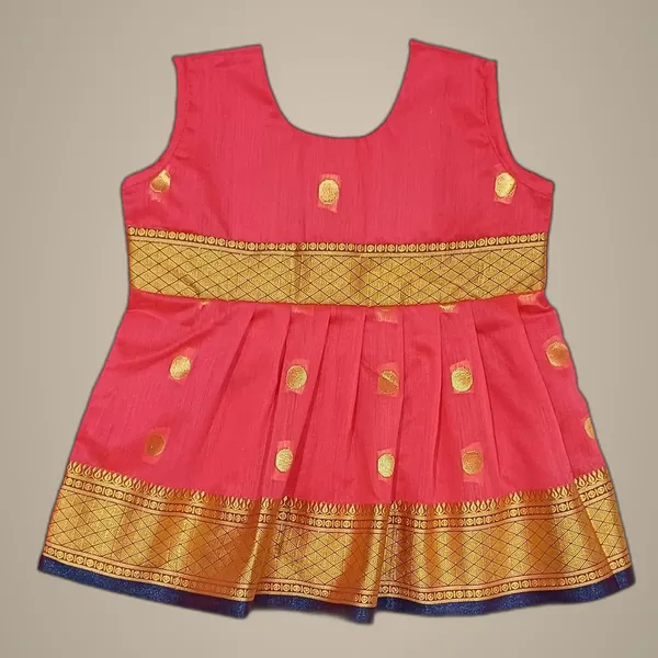 Peach_Cotton_Silk_Premium_&_Elegant_Frock_For_Girls