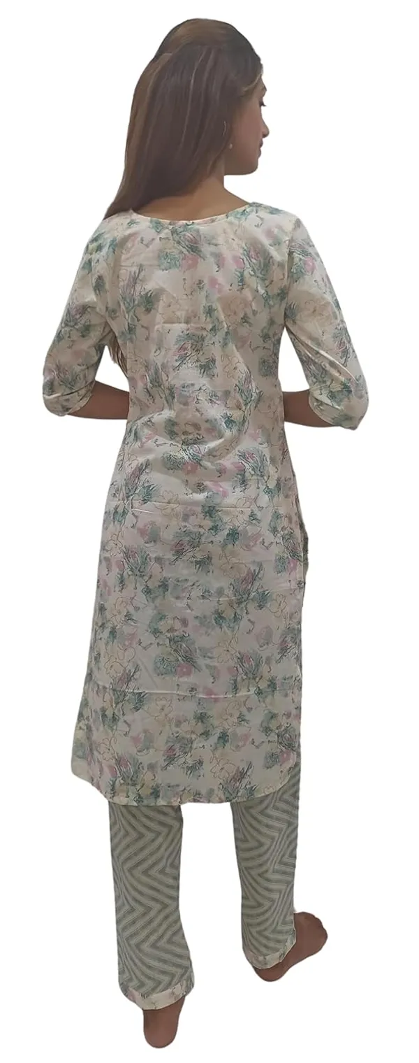 Cream_Pure_Cotton_Premium_&_Elegant_Kurta_With_Pant_Set_For_Women_(Pack_Of_2)