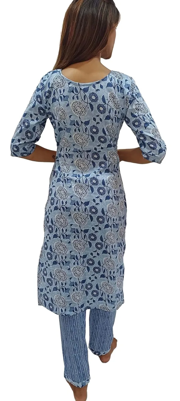 Light_Blue_Pure_Cotton_Premium_&_Elegant_Kurta_With_Pant_Set_For_Women_(Pack_Of_2)