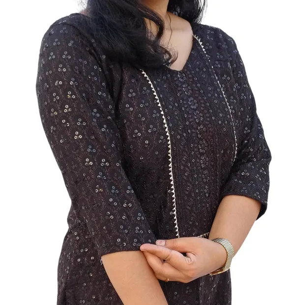 Black_Rayon_Chikankari_Premium_&_Elegant_Kurta_For_Women